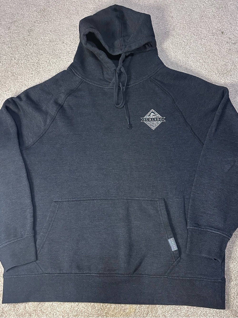BURLEBO Men's Charcoal Black Hooded Pullover